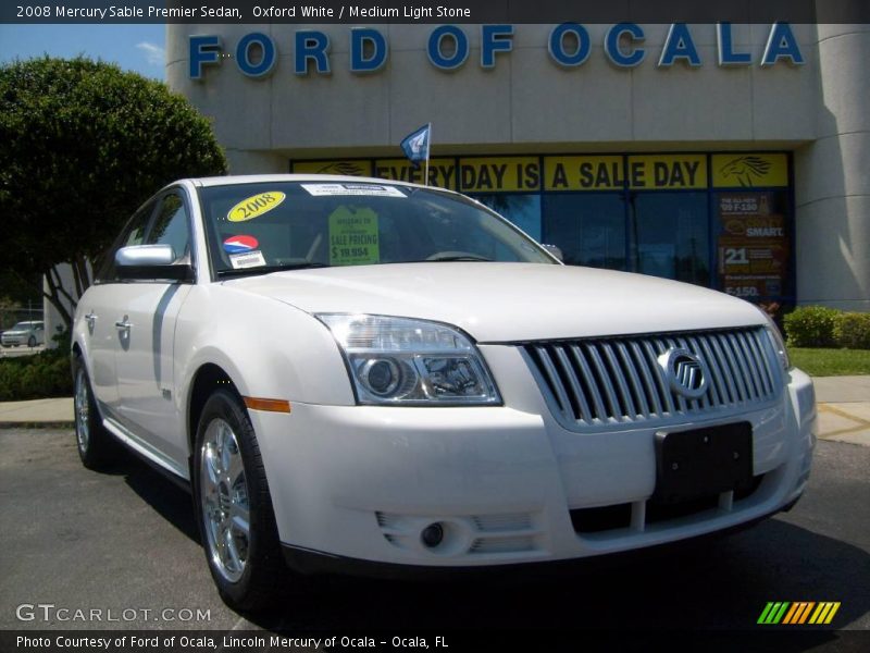 Oxford White / Medium Light Stone 2008 Mercury Sable Premier Sedan