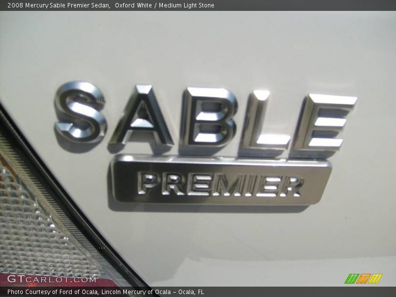 Oxford White / Medium Light Stone 2008 Mercury Sable Premier Sedan