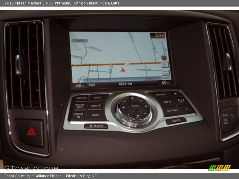 Navigation of 2012 Maxima 3.5 SV Premium