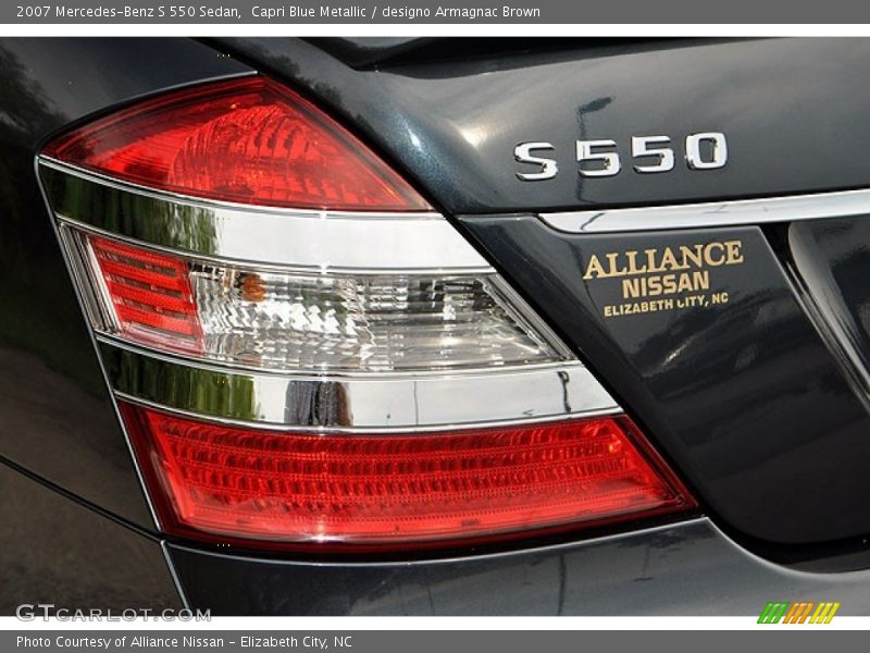 Capri Blue Metallic / designo Armagnac Brown 2007 Mercedes-Benz S 550 Sedan