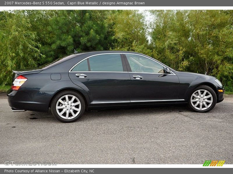 Capri Blue Metallic / designo Armagnac Brown 2007 Mercedes-Benz S 550 Sedan
