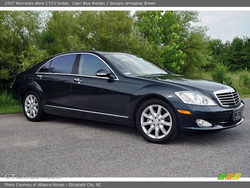 Capri Blue Metallic / designo Armagnac Brown 2007 Mercedes-Benz S 550 Sedan