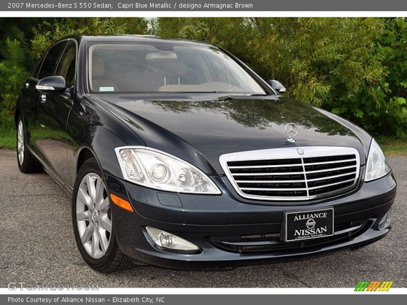 Capri Blue Metallic / designo Armagnac Brown 2007 Mercedes-Benz S 550 Sedan