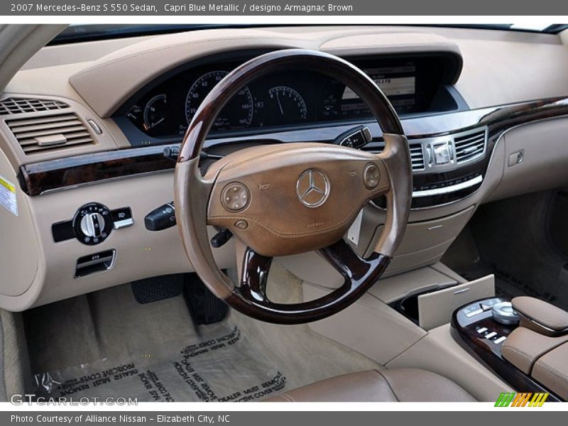 Capri Blue Metallic / designo Armagnac Brown 2007 Mercedes-Benz S 550 Sedan