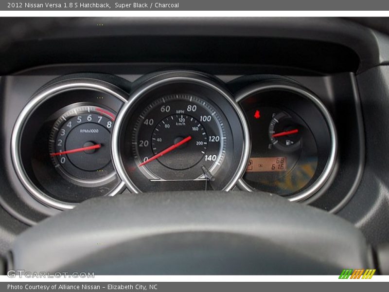 Super Black / Charcoal 2012 Nissan Versa 1.8 S Hatchback
