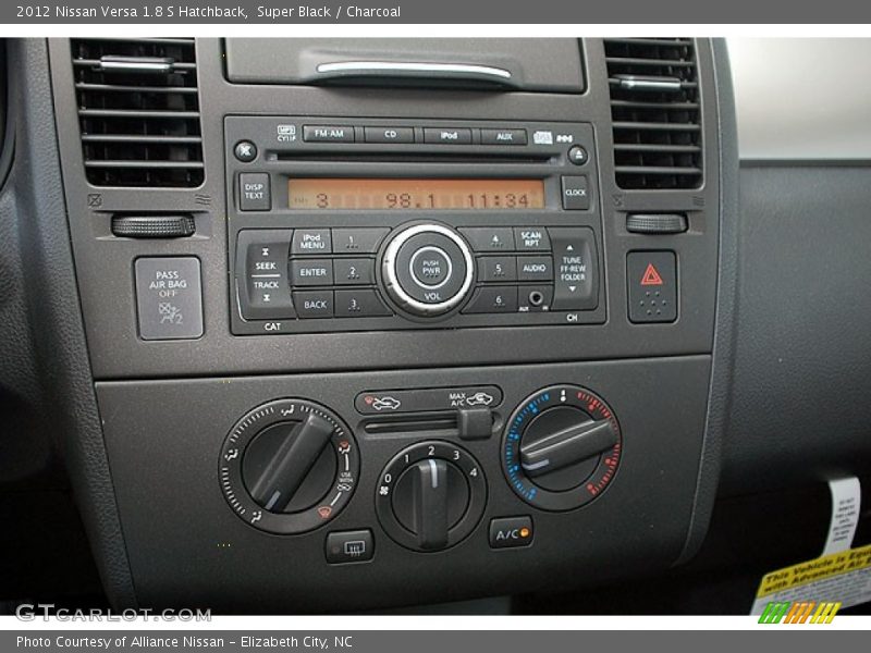 Super Black / Charcoal 2012 Nissan Versa 1.8 S Hatchback