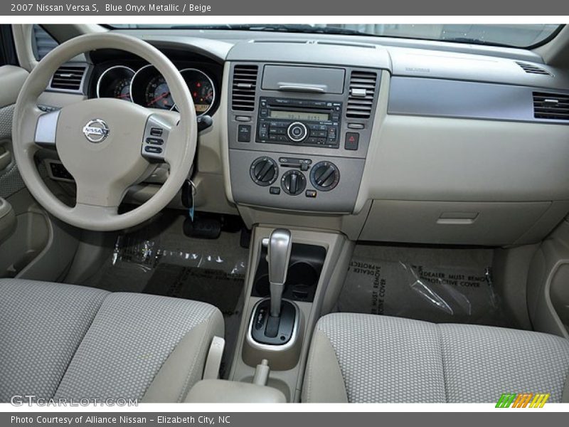 Blue Onyx Metallic / Beige 2007 Nissan Versa S