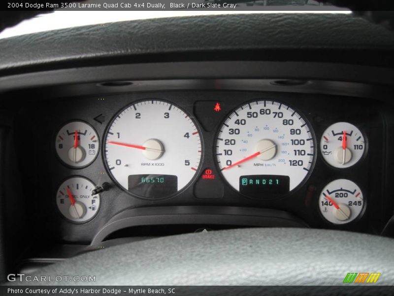 Black / Dark Slate Gray 2004 Dodge Ram 3500 Laramie Quad Cab 4x4 Dually