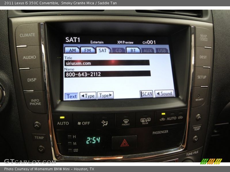 Controls of 2011 IS 350C Convertible