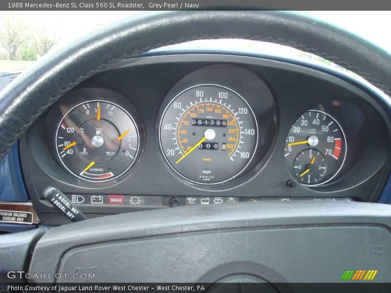 Grey Pearl / Navy 1988 Mercedes-Benz SL Class 560 SL Roadster