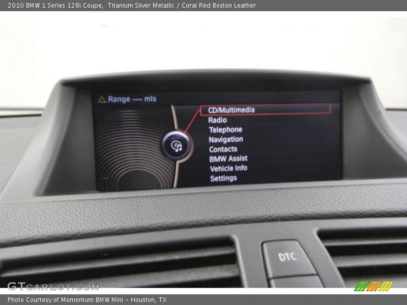 Titanium Silver Metallic / Coral Red Boston Leather 2010 BMW 1 Series 128i Coupe