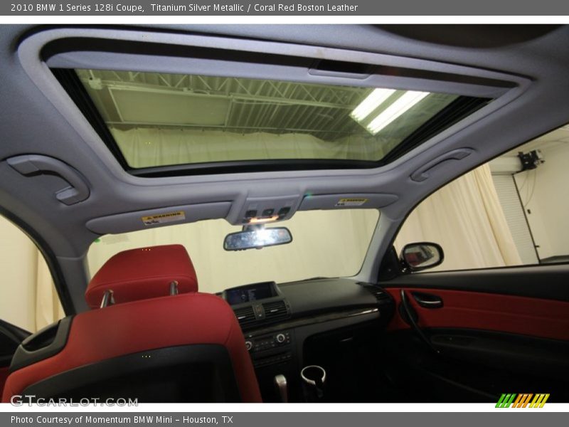Titanium Silver Metallic / Coral Red Boston Leather 2010 BMW 1 Series 128i Coupe