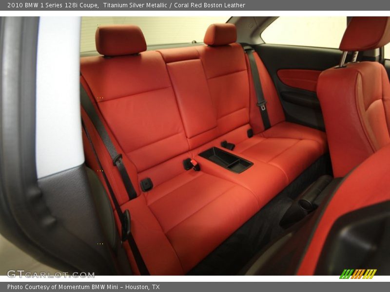 Titanium Silver Metallic / Coral Red Boston Leather 2010 BMW 1 Series 128i Coupe