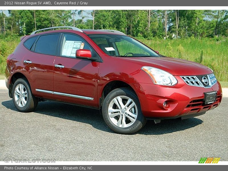 Cayenne Red / Gray 2012 Nissan Rogue SV AWD