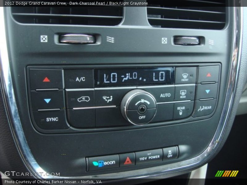 Dark Charcoal Pearl / Black/Light Graystone 2012 Dodge Grand Caravan Crew