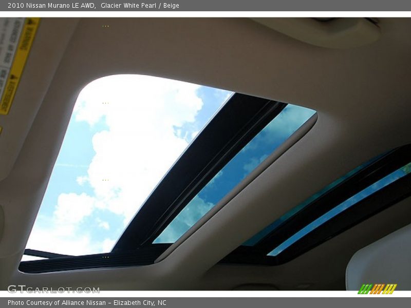 Glacier White Pearl / Beige 2010 Nissan Murano LE AWD