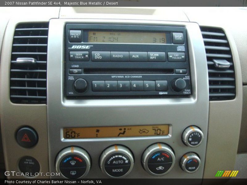 Majestic Blue Metallic / Desert 2007 Nissan Pathfinder SE 4x4