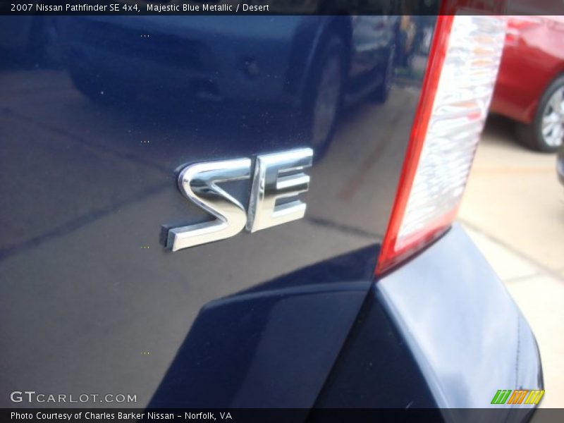 Majestic Blue Metallic / Desert 2007 Nissan Pathfinder SE 4x4