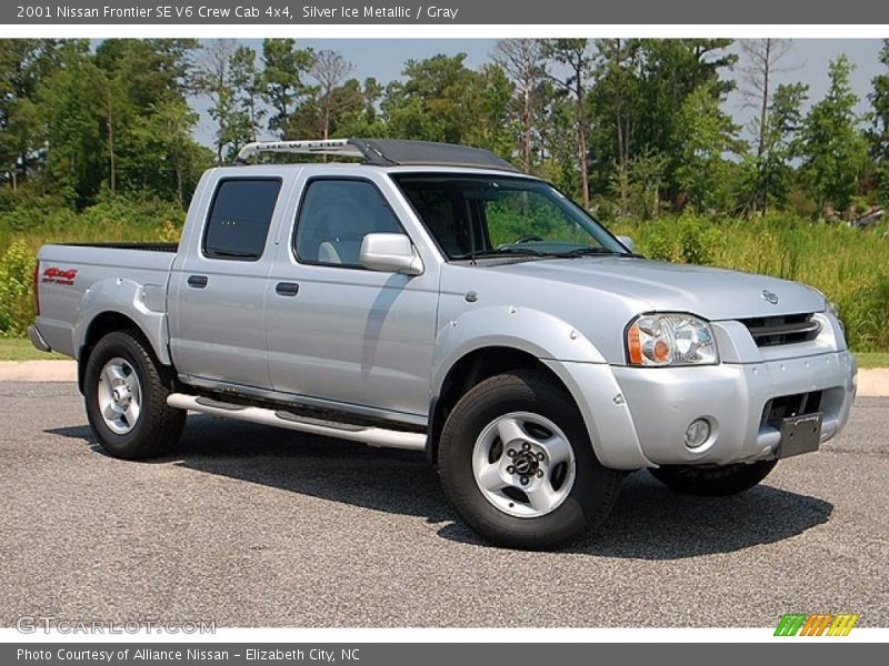 Silver Ice Metallic / Gray 2001 Nissan Frontier SE V6 Crew Cab 4x4