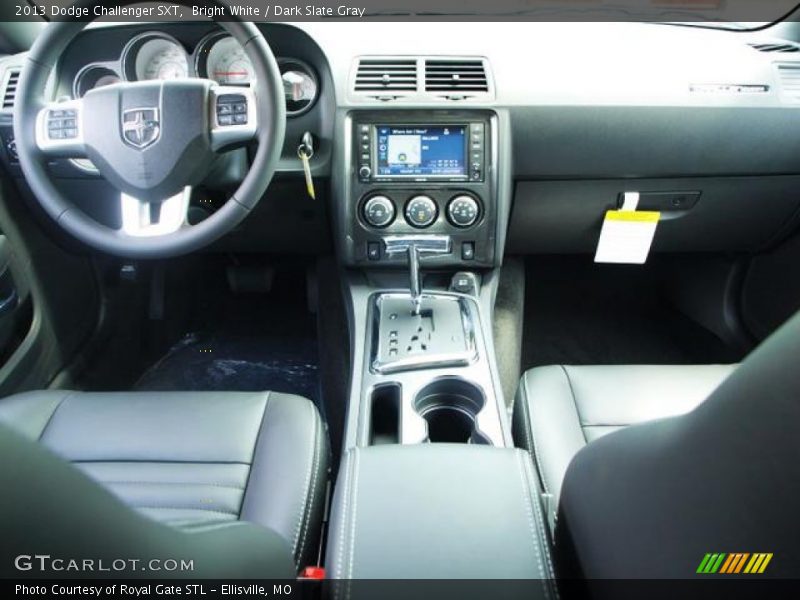 Bright White / Dark Slate Gray 2013 Dodge Challenger SXT