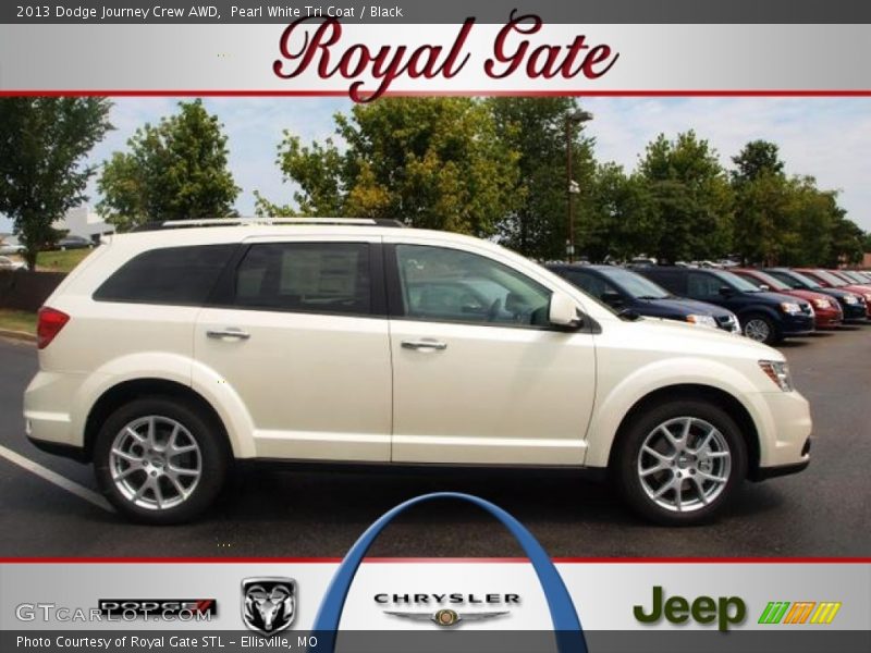 Pearl White Tri Coat / Black 2013 Dodge Journey Crew AWD