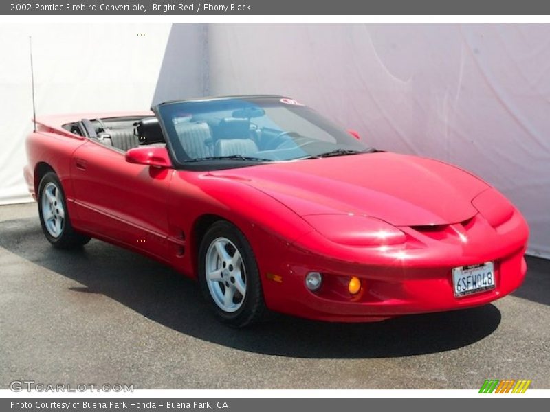 Bright Red / Ebony Black 2002 Pontiac Firebird Convertible
