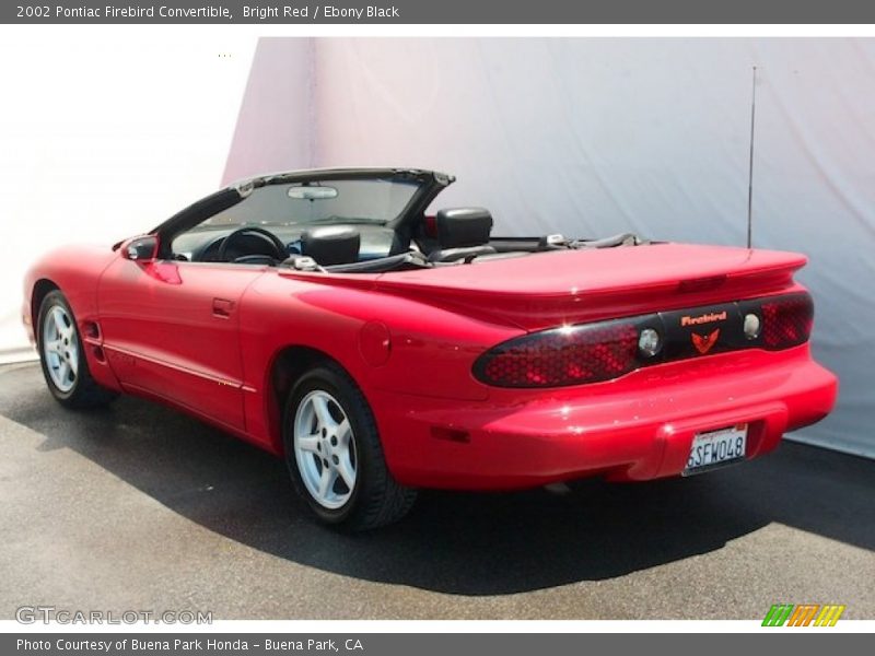 Bright Red / Ebony Black 2002 Pontiac Firebird Convertible