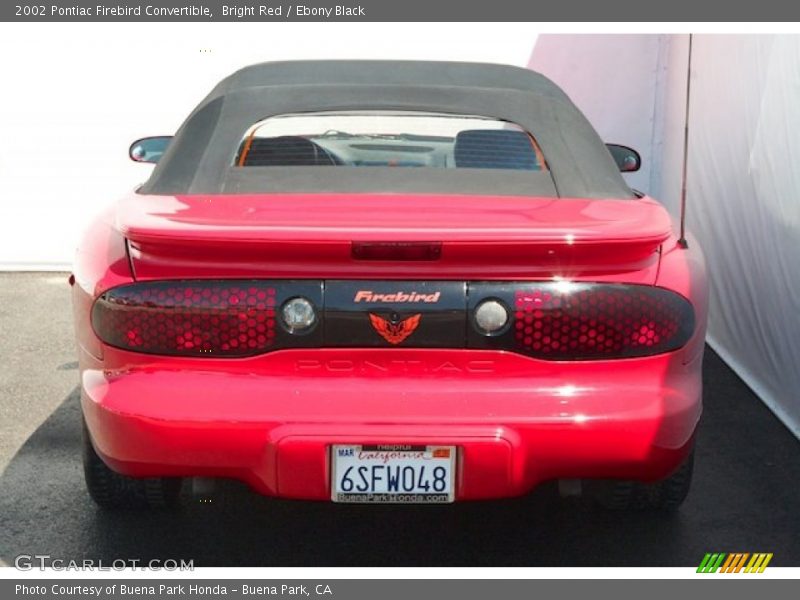 Bright Red / Ebony Black 2002 Pontiac Firebird Convertible