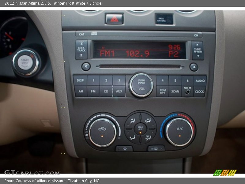 Controls of 2012 Altima 2.5 S