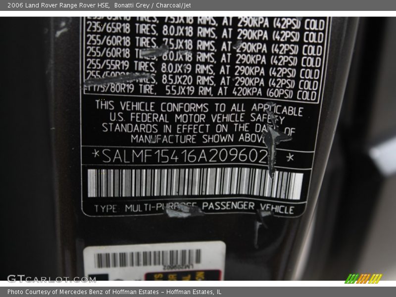 Bonatti Grey / Charcoal/Jet 2006 Land Rover Range Rover HSE