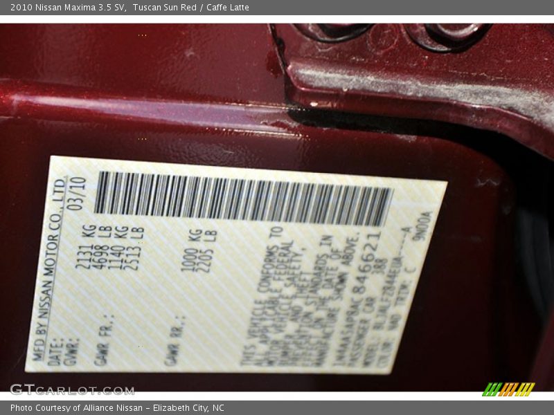 Tuscan Sun Red / Caffe Latte 2010 Nissan Maxima 3.5 SV