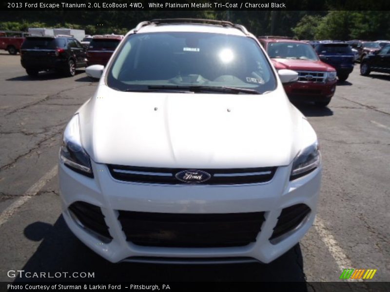 White Platinum Metallic Tri-Coat / Charcoal Black 2013 Ford Escape Titanium 2.0L EcoBoost 4WD