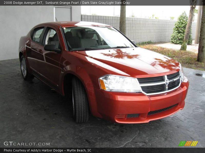 Sunburst Orange Pearl / Dark Slate Gray/Light Slate Gray 2008 Dodge Avenger SXT