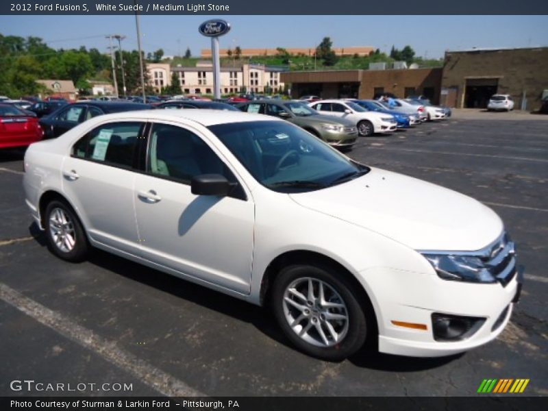 White Suede / Medium Light Stone 2012 Ford Fusion S