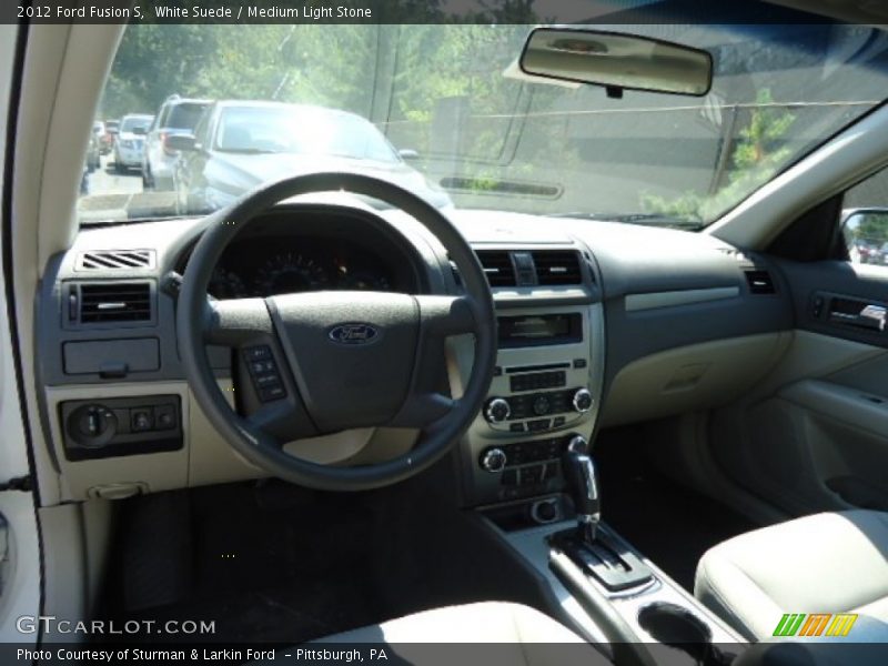 White Suede / Medium Light Stone 2012 Ford Fusion S
