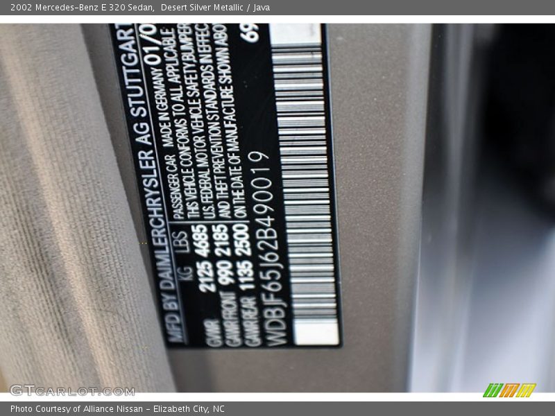 Desert Silver Metallic / Java 2002 Mercedes-Benz E 320 Sedan