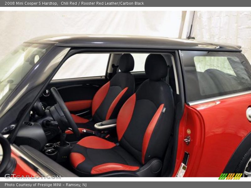  2008 Cooper S Hardtop Rooster Red Leather/Carbon Black Interior