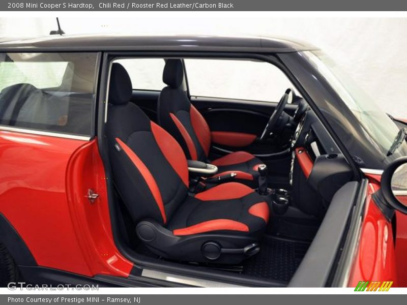  2008 Cooper S Hardtop Rooster Red Leather/Carbon Black Interior