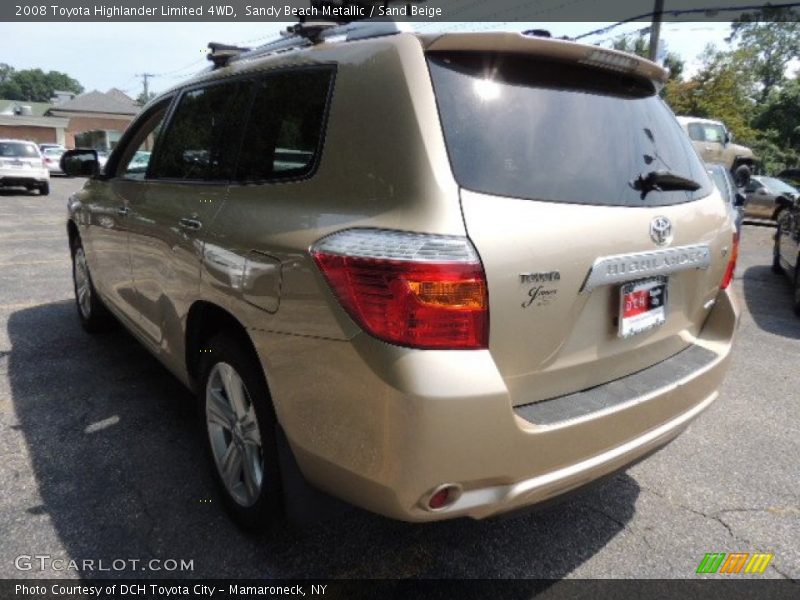 Sandy Beach Metallic / Sand Beige 2008 Toyota Highlander Limited 4WD