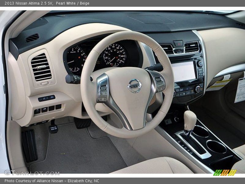 Pearl White / Beige 2013 Nissan Altima 2.5 SV