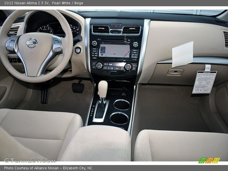 Pearl White / Beige 2013 Nissan Altima 2.5 SV
