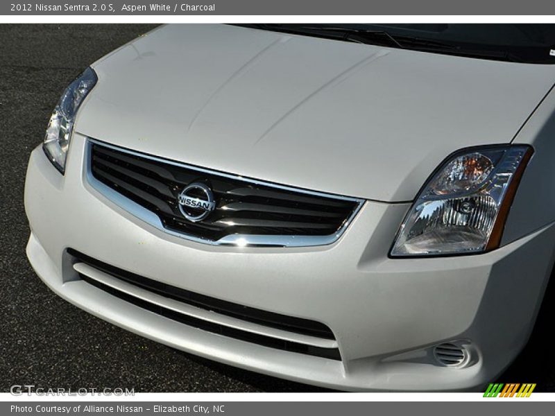 Aspen White / Charcoal 2012 Nissan Sentra 2.0 S