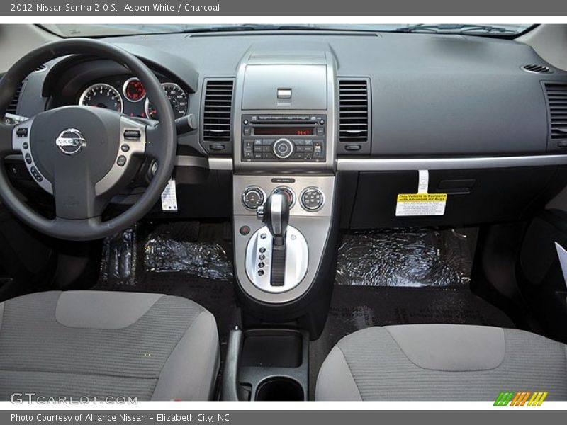 Aspen White / Charcoal 2012 Nissan Sentra 2.0 S