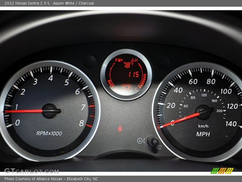 Aspen White / Charcoal 2012 Nissan Sentra 2.0 S