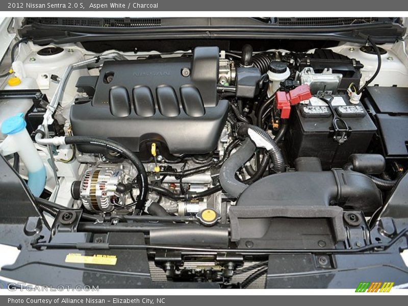 Aspen White / Charcoal 2012 Nissan Sentra 2.0 S