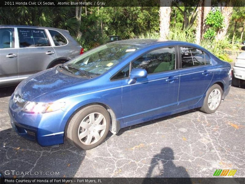 Atomic Blue Metallic / Gray 2011 Honda Civic LX Sedan