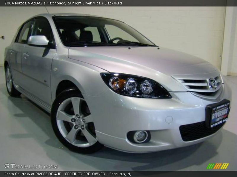 Sunlight Silver Mica / Black/Red 2004 Mazda MAZDA3 s Hatchback