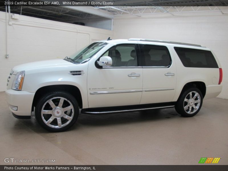 White Diamond / Ebony/Ebony 2009 Cadillac Escalade ESV AWD