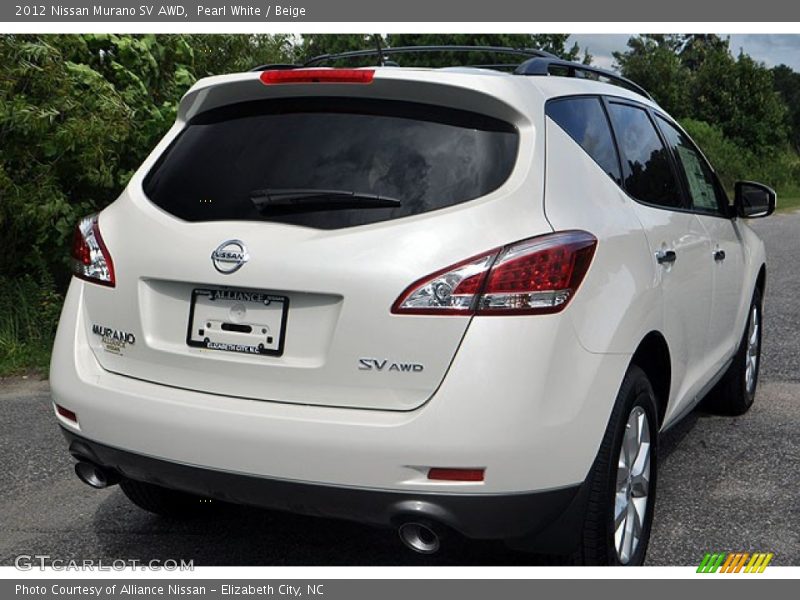 Pearl White / Beige 2012 Nissan Murano SV AWD