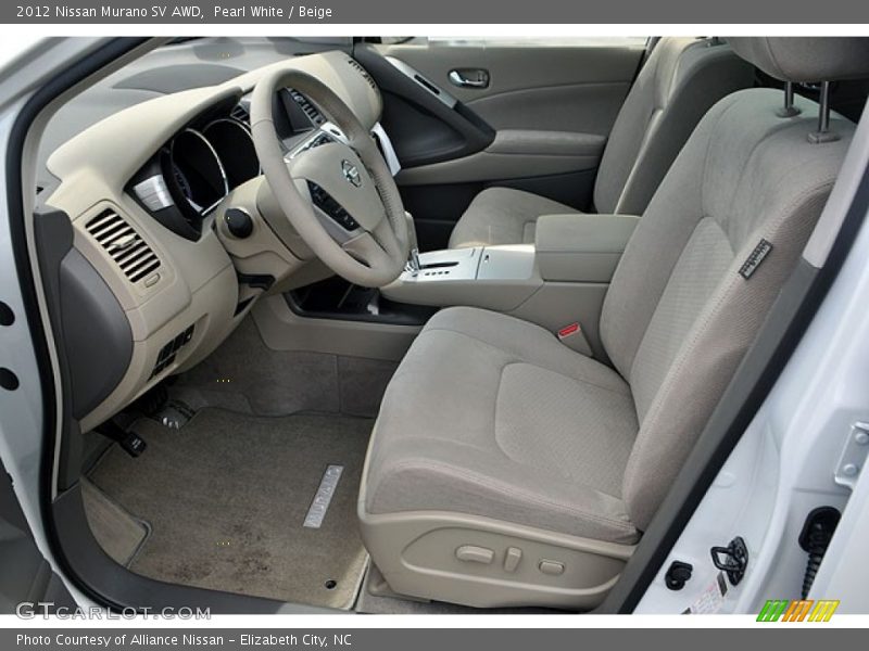 Pearl White / Beige 2012 Nissan Murano SV AWD